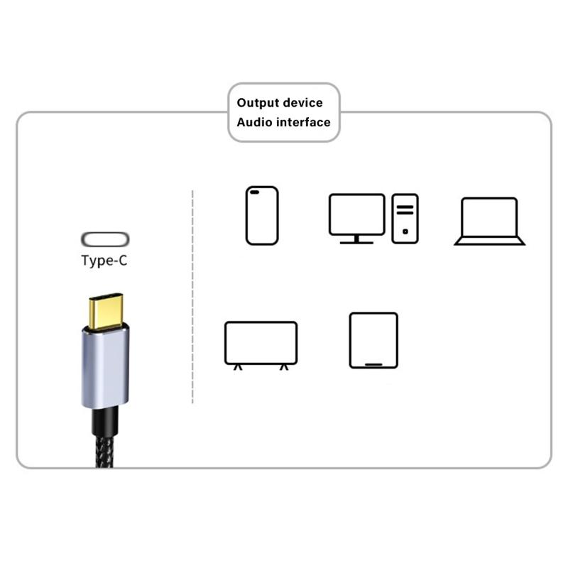 Type C to 2RCA Sound Converters Cable with Gold plateds Connectors for Home Entertainment Systems