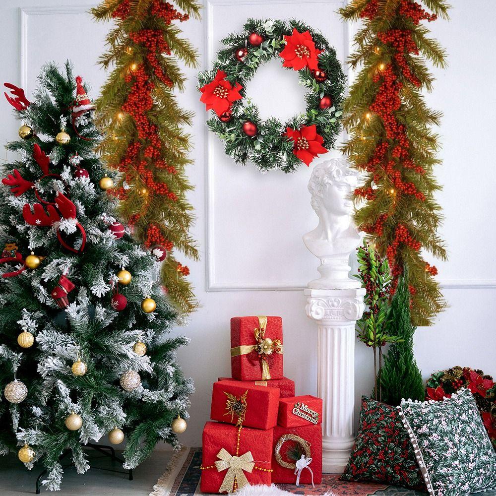 Decoration Artificial Xmas Tree Rattan Garland Decorative Christmas Garland Christmas Rattan