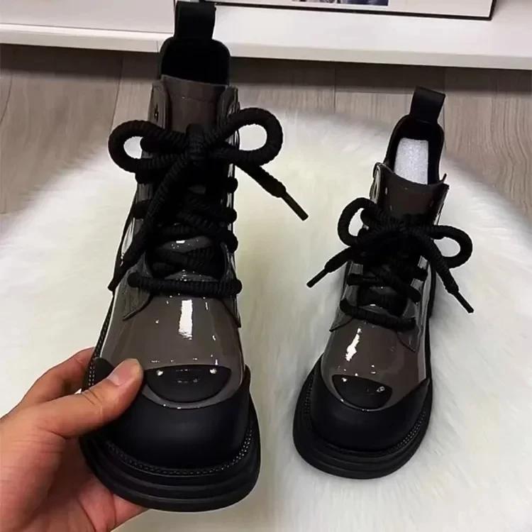 

2024 Зимові Нові Жіночі Чоботи Британський Стиль Модні Бавовняні Черевики на Товстій Підошві та Товсті Короткі Чоботи Бавовняні Чоботи Жіноче Взуття 39 зелений