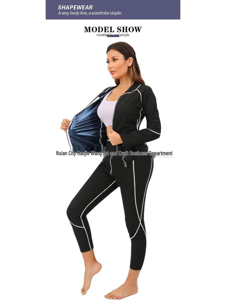 Tuta Sauna Taglie Forti da Donna Set Modellante per Yoga e Controllo Addominale