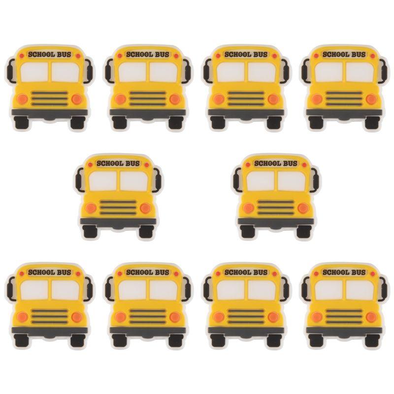 

M-Modern-10Pcs Silicone Car Beads Silicone Focal Beads Kit School Bus Shaped Beads Focal Beads For Pens Flat Loose Spacer Beads
