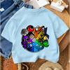2026 Summer Casual Everyday Wear Children's Street Fashion T-Shirt Rainbow Friends Cute Print