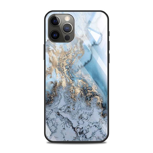 Tempered Glass Case For Iphone 12 11 Pro Max 14 13 12 Mini Fundas X Xr Xs Max 8 7 6s Plus Cover Shell Fundas Colorfull Marble