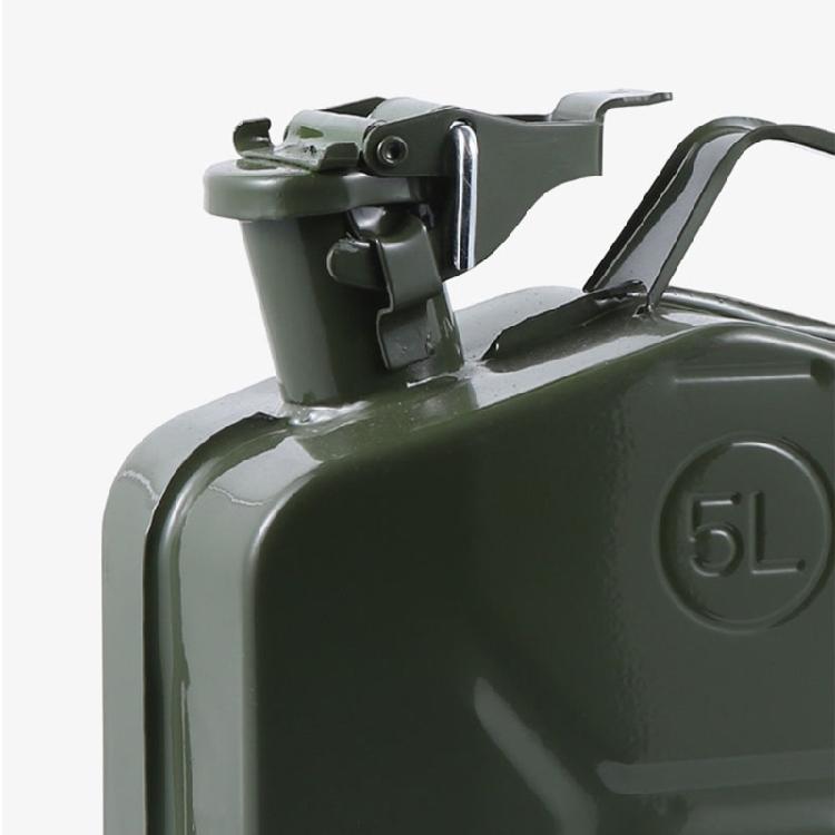 Steel Fuel Storage Container with Ergonomic Handle High Capacity Metal Jerry Can Leak Proof Spout for Home & Workshop