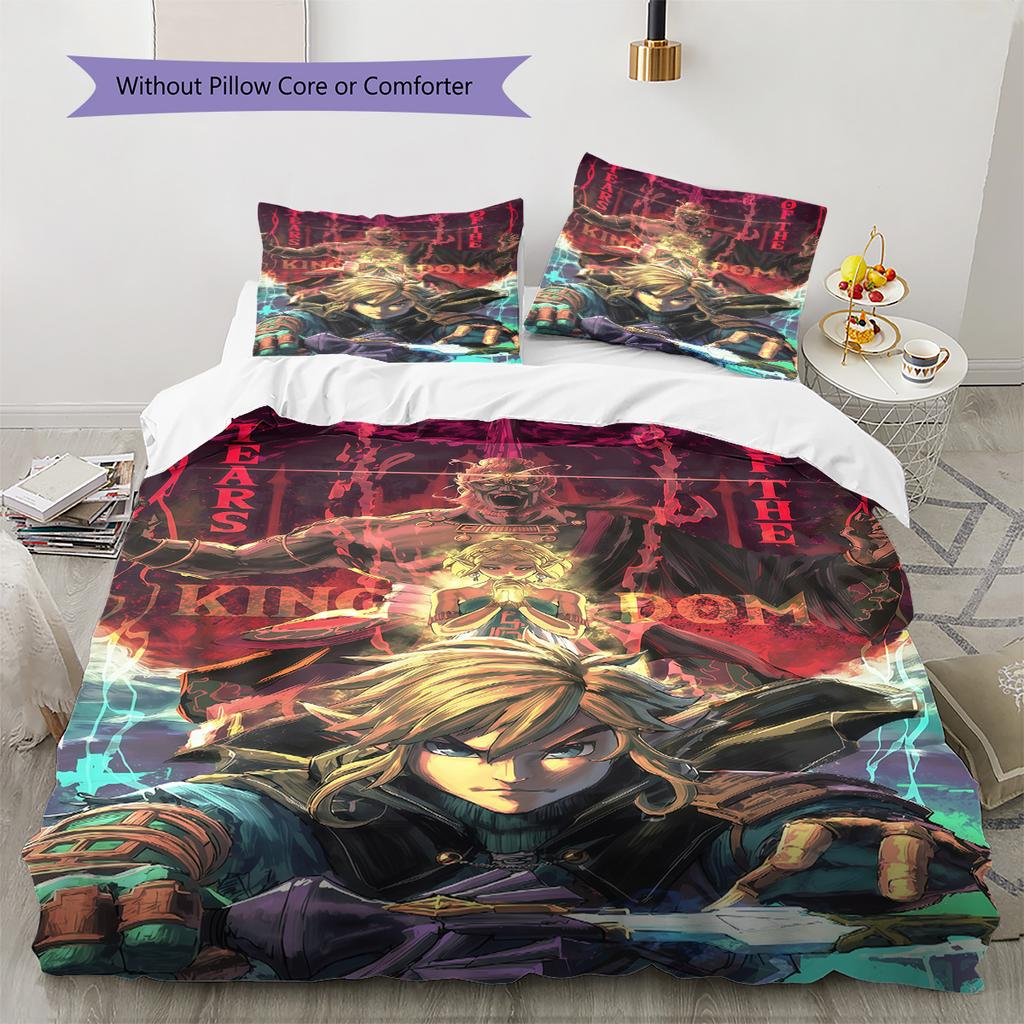 Fantasy and action Pattern Bedding Quilt Set Quilt Cover Pillowcase Home Decoration Birthday Gift (1 * duvet cover + 2 * pillowcase, without core)