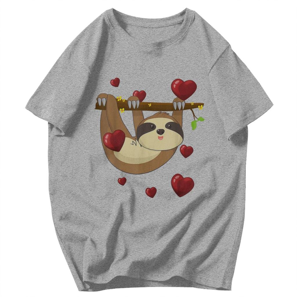 Men T Shirt Sloth Valentines Day Summer Y2K Graphic Anime Unisex Tops T Shirts
