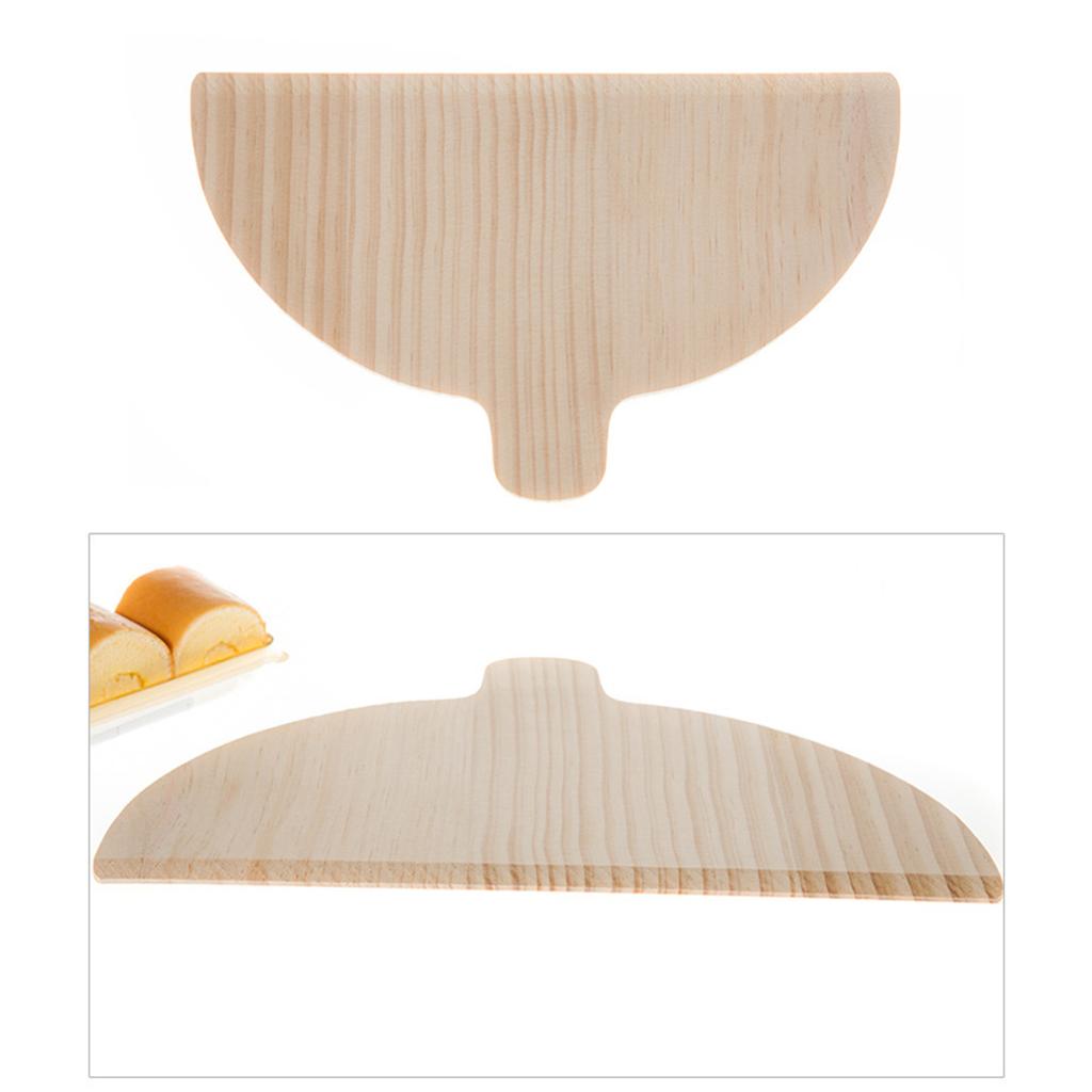 Set Of 4 Natural Wood Pizza Paddles with Ergonomic Handle Half Round Board for Baking Breads Suchis Cooking Tool