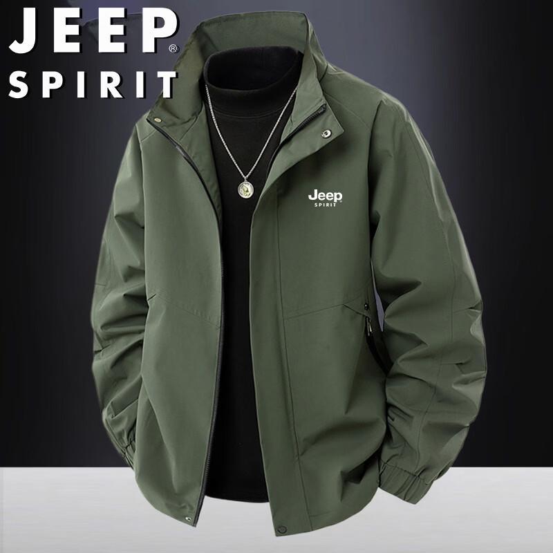 JEEP SPIRIT Men's Stand-Collar Casual Outdoor Jacket