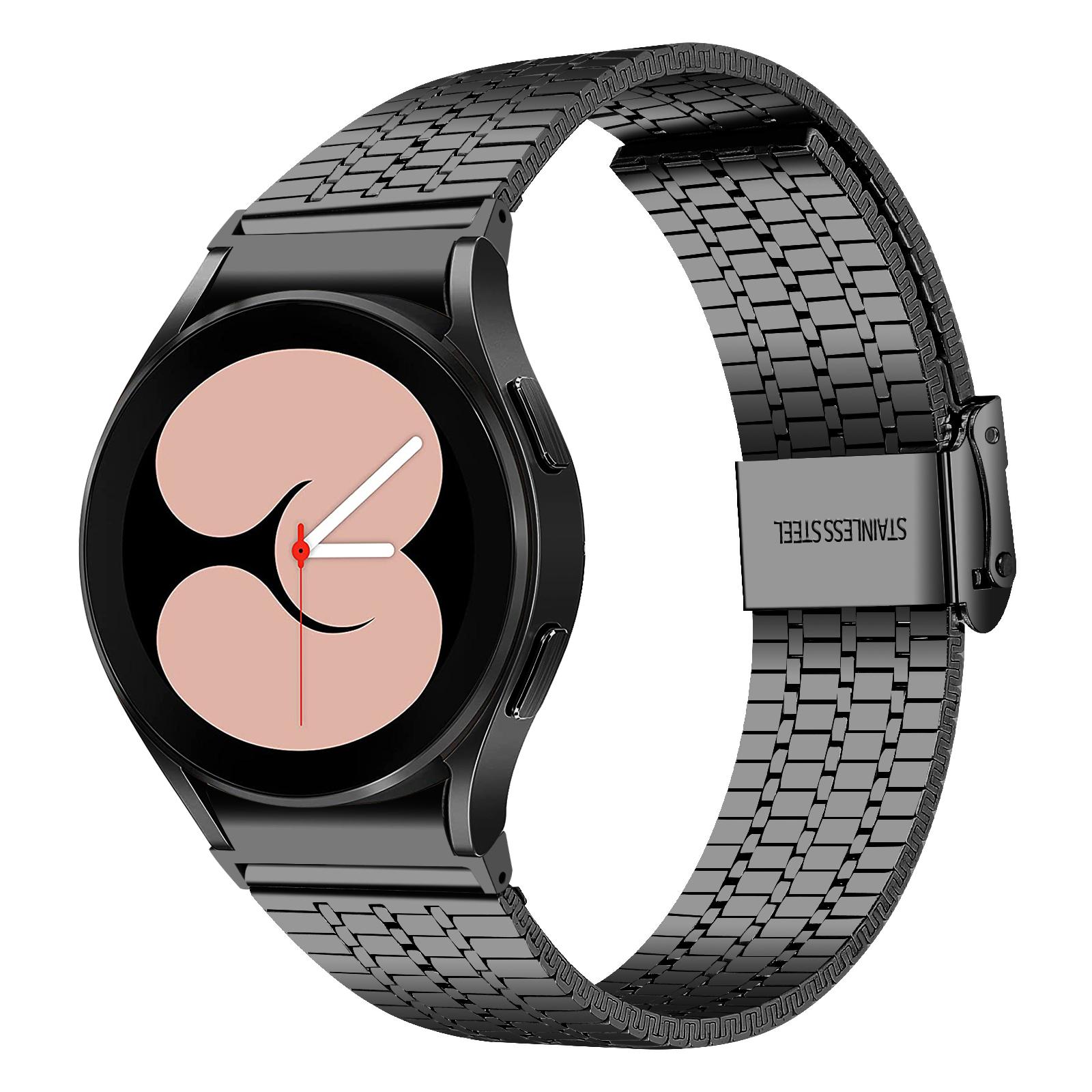 

For Samsung Galaxy Watch7 44mm 40mm Watch Band 7-Beads Stainless Steel Wrist Strap Black