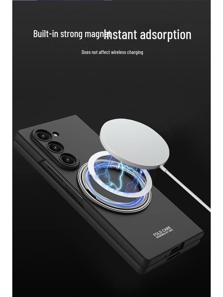 Samsung Z Fold7 Ultra-Thin Rotating Stand Case with Wireless Charging