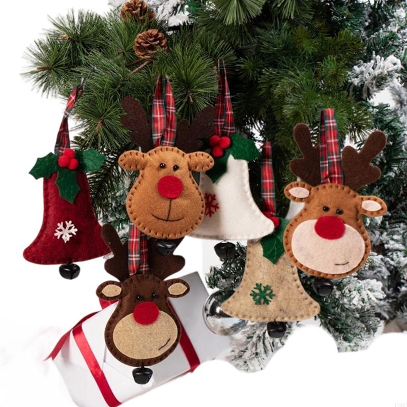 Christmas Tree Fabric Ornament Cartoon Santa Snowman Reindeer Hanging Decoration for Winter Holiday Party Decorations