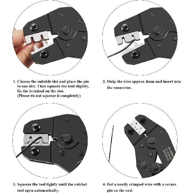 Qibaok Crimping Tool Kit Ratcheting Crimper with 1550PCS 2.54mm Dupont Connectors and 760pcs 2.54mm JST-XH Connectors for AWG 26-20(0.1-0.5mm²)