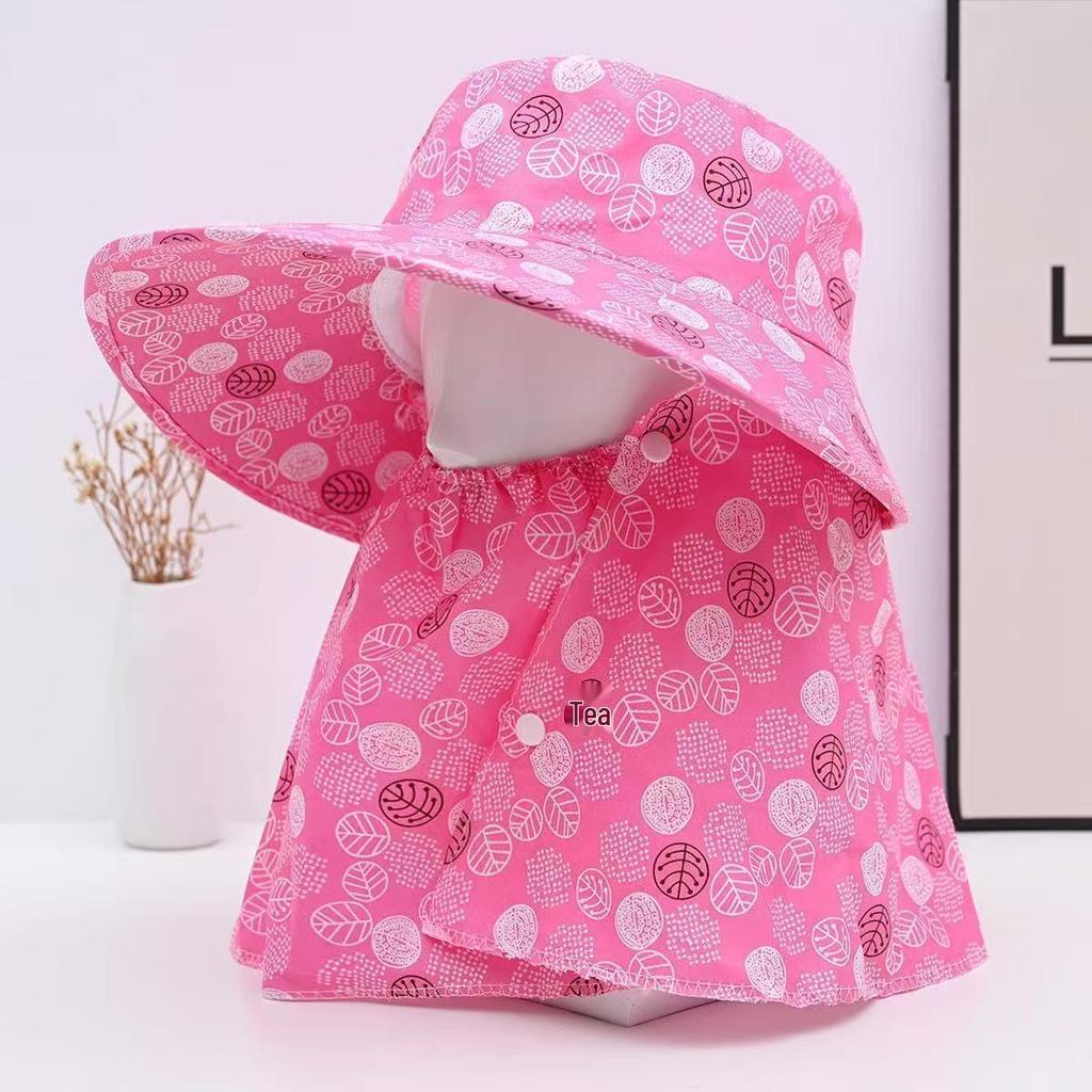 Women's Sun Protection Wide Brim Hat with Face Mask - UV Protection for Summer Activities