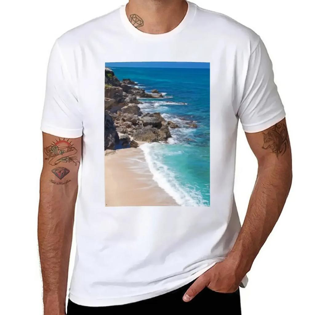 Cliff Of The Dawn Isla Mujeres Mexico Tshirt Anime Clothes Korean Fashion Customizeds Fitted T Shirts For Unisex