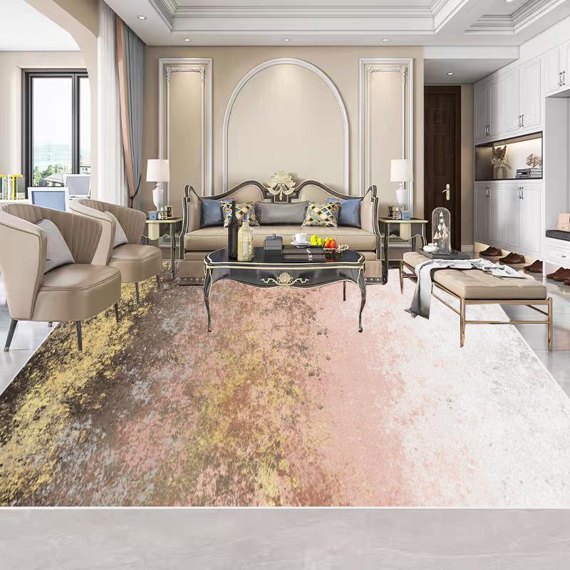 Modern Home Pink Carpets Living Room Decoration Marble Carpet Light Luxury Sofa Area Foot Mat Bedroom Bedside Cloakroom Soft Rug