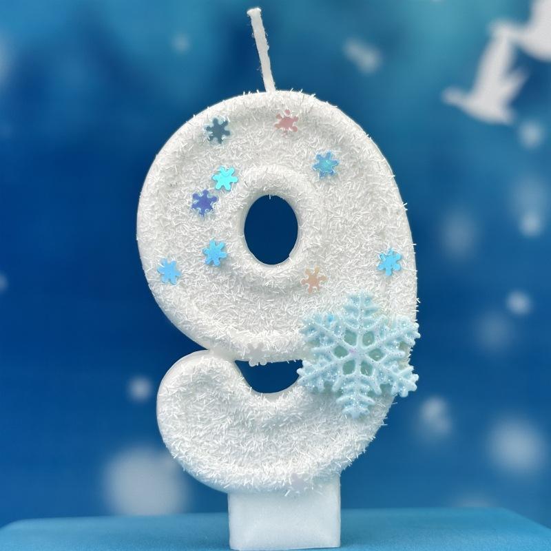 

Digital Birthday Candle Cake Party Decoration Birthday Wax Diy Ice and Snow Theme 9