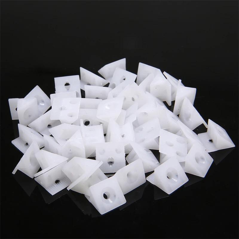 50pcs Furniture Chest Drawer Bottom Repair Fixing Mending Wedges Drawer Angle Code Bracket Fastener with Screws