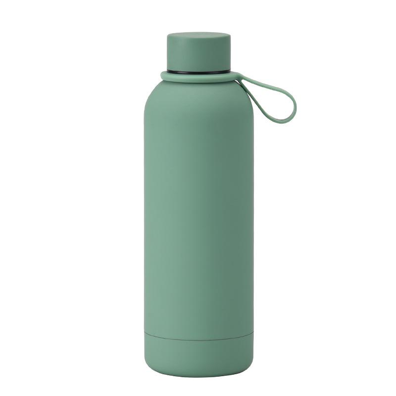 500 ml Edelstahl-Thermoskanne mit kleiner Öffnung, tragbare Outdoor-Sport-Wasserflasche mit Silikongriff, Kaffeetasse
