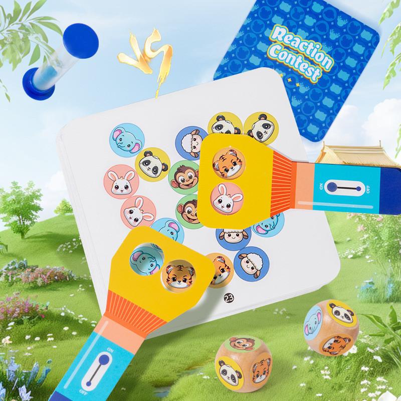 Speed Reaction Children Challenge Toy Building Puzzle Game With Sand Timer