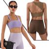 Simple and Irregular Beauty Back Exercise Bra Women's High Strength Bubble Wrap Running Workout Underwear Nude Feel Yoga Vest