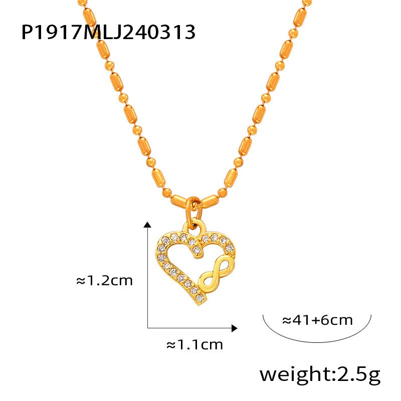 Japan And South Korea'S New Fashion Light Luxury Niche Design Titanium Steel Plated 18K Gold Geometric Diamond-Set Necklace Jewelry
