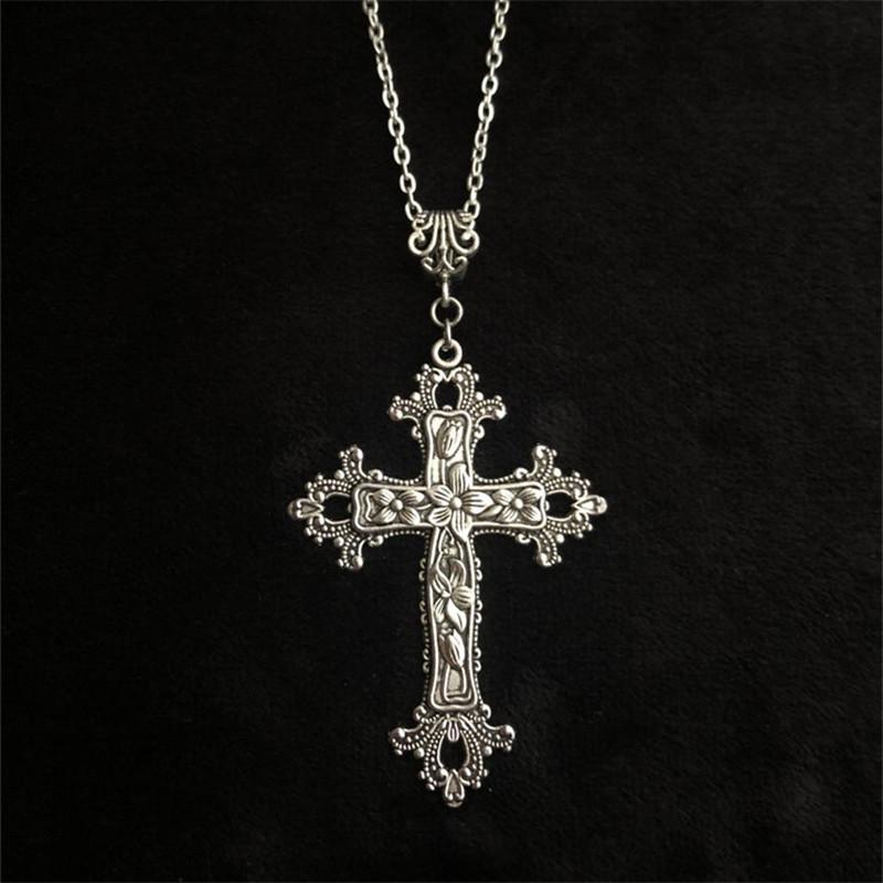 Handgemaakte Victoriaanse Kruis Ketting met 18-Inch Zilveren Ketting