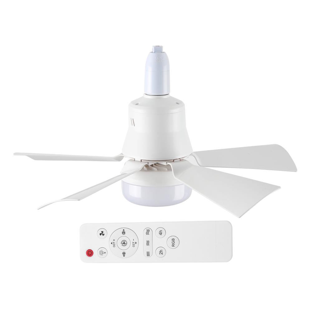 30W LED Stropní Světlo s Ventilátorem E26 Patice Bezdrátové Dálkové Ovládání Stmívání Tří Barev LED Žárovka Stropní Světlo s Ventilátorem pro Ložnici Obývací Pokoj