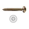 2-16 BRASS POZIDRIV ROUND HEAD WOOD THREAD SCREW. 100 Units