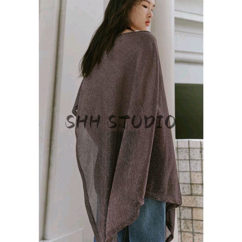 Autumn New Product Women clothes French style Design Casual Metal Color Line Asymmetric Cape coat 3067772
