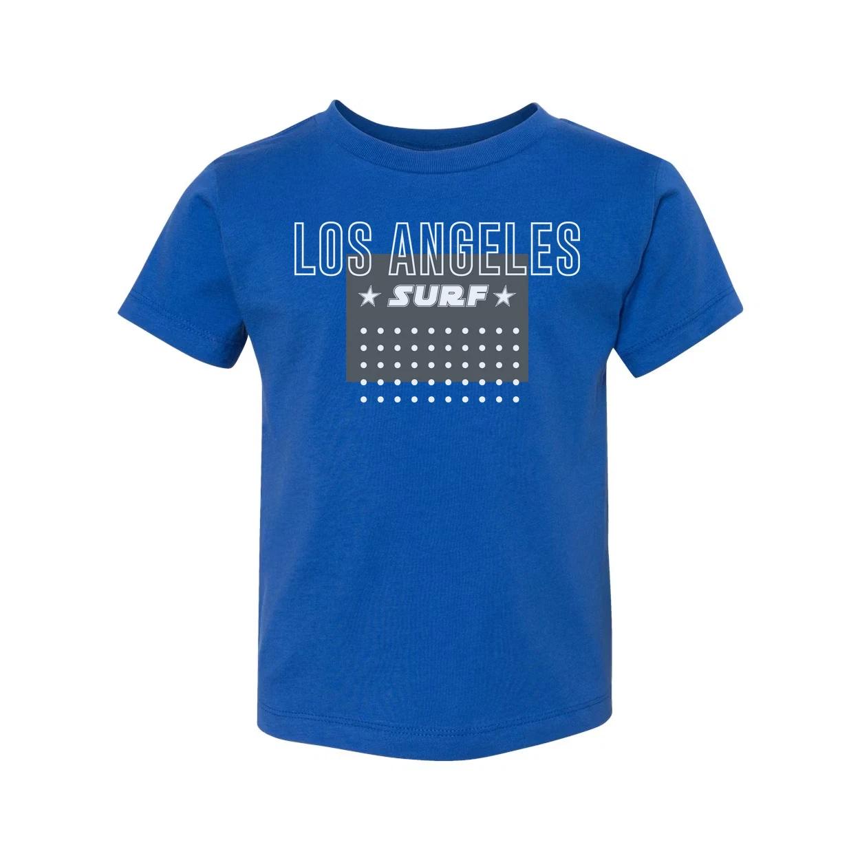 Los Angeles Surf Unisex Graphic T Shirt With Star Banner And Dot Pattern Vintage S