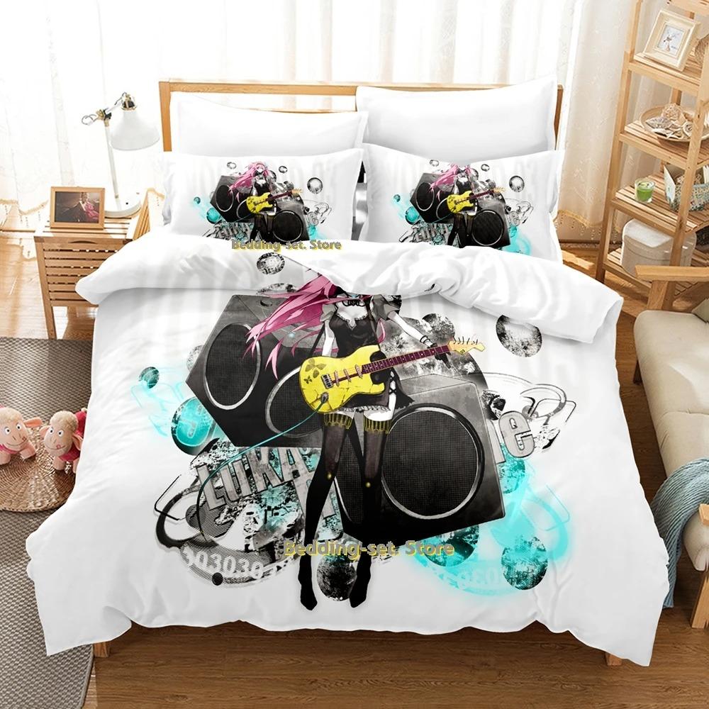 Elegant Classic Single Twin Full Queen King Vocaloid Size Bed Adult Kid Bedroom Duvetcover Sets 3D Anime Quilt