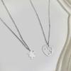 1 Pair Couple Necklaces Punk Style Hollow Out Matching Electroplating Meaningful Gift Jewelry Couple Love Puzzle Pendant Necklaces for Dating
