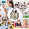 Trendy Green Brown Leaves Camo Insulated Lunch Bag Cooler Thermal Waterproof Reusable Tote Bag for Travel Work Hiking Picnic