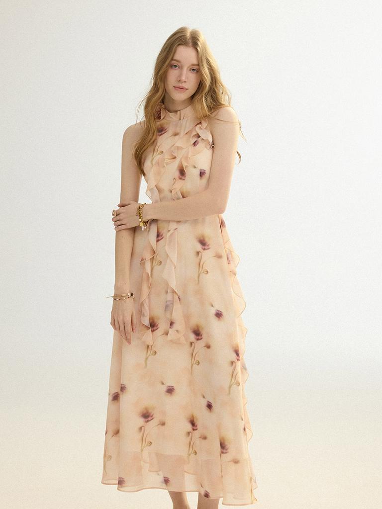 Sinseuden Nuage Ruffle Long Dress