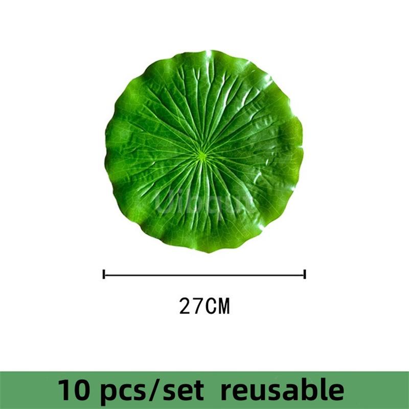 10 pcs set reusable Banana lotus leaf Leaf Placemats Table Decoration Heat Resistant Coasters Faux Pad Dining steak plate Mats