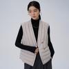 Womens V-Neck Slim Fit Duck Down Vest With Double Button Lightweight Warm Outerwear Winter