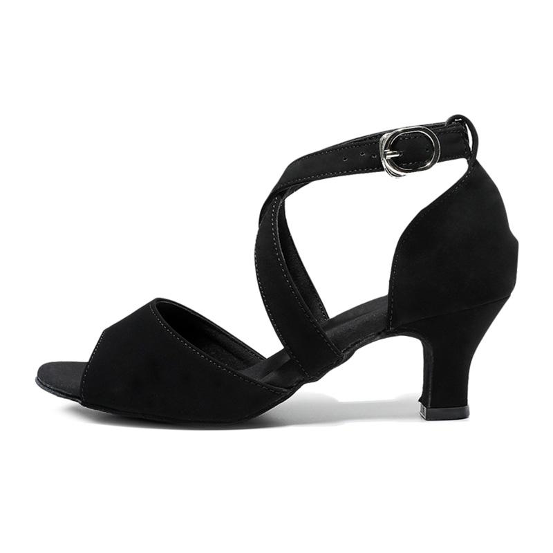 5.5CM Heel Ladies Women Girls Black Latin Tango Ballroom Dancing Shoes Salsa Indoor