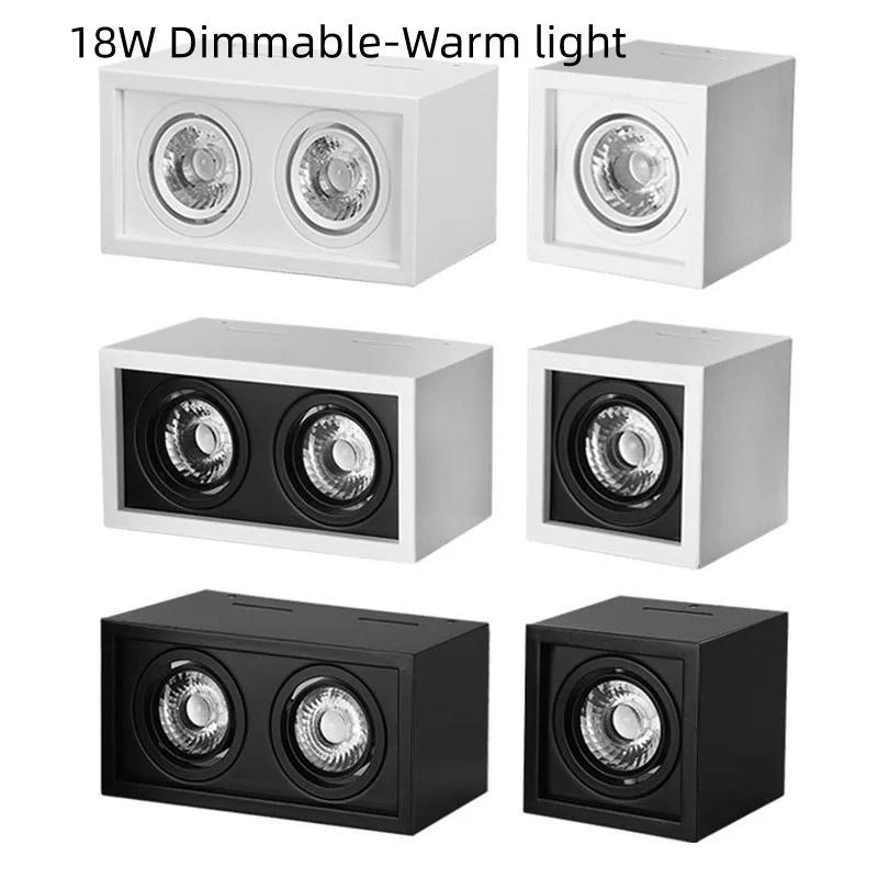 Square White Black LED COB Ceiling Lamp Indoor Lighting Surface Mounted Downlight Household 12W/18W LED Spot Light