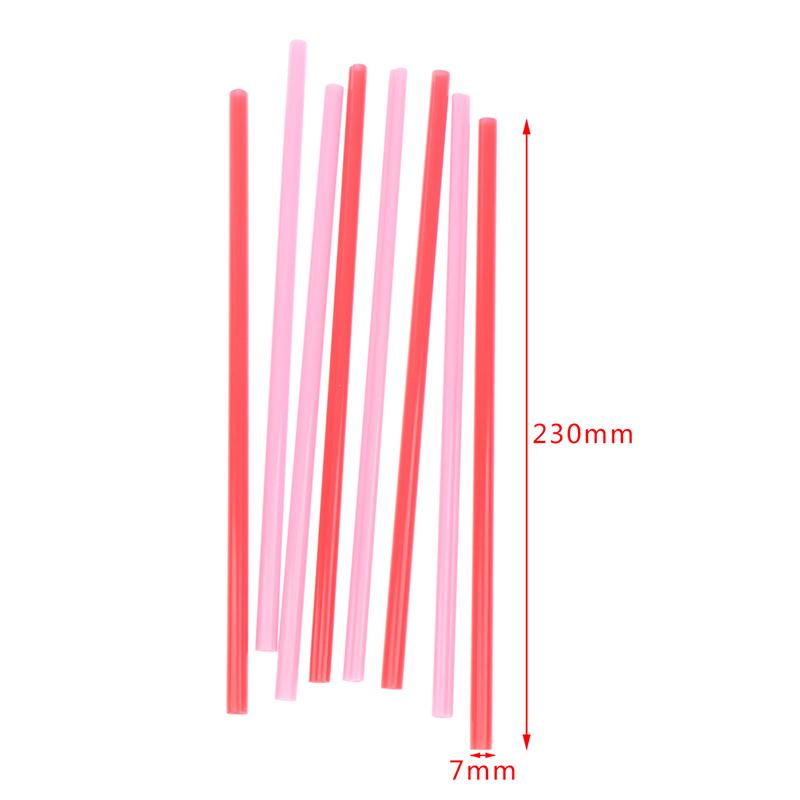 25Pcs Smoothie Straws Heart Shaped Pink Straws Drinking Cute Plastic Straws