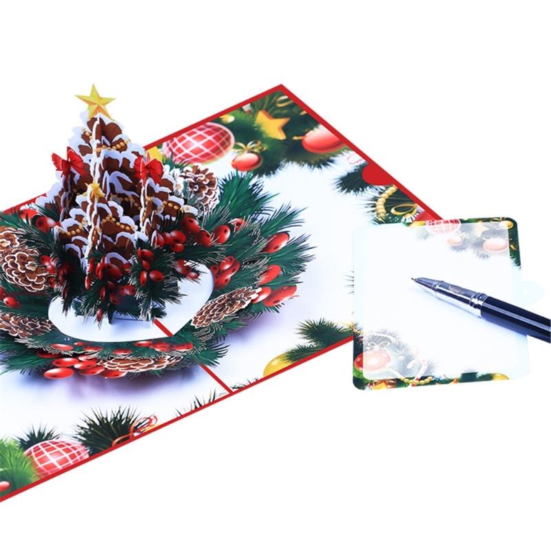 3D Pinecones Festives Card with Envelope Greeting Card for Seasonal Greetings Stylish Invitation Card Home Decoration