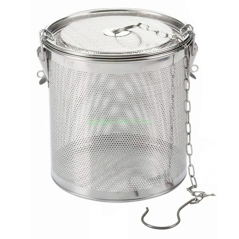 

24TE Strong Practicality Hot Pot Slag Separation Mesh Round Hole Colander Strainers Round Hole Convenient Hook and Chain