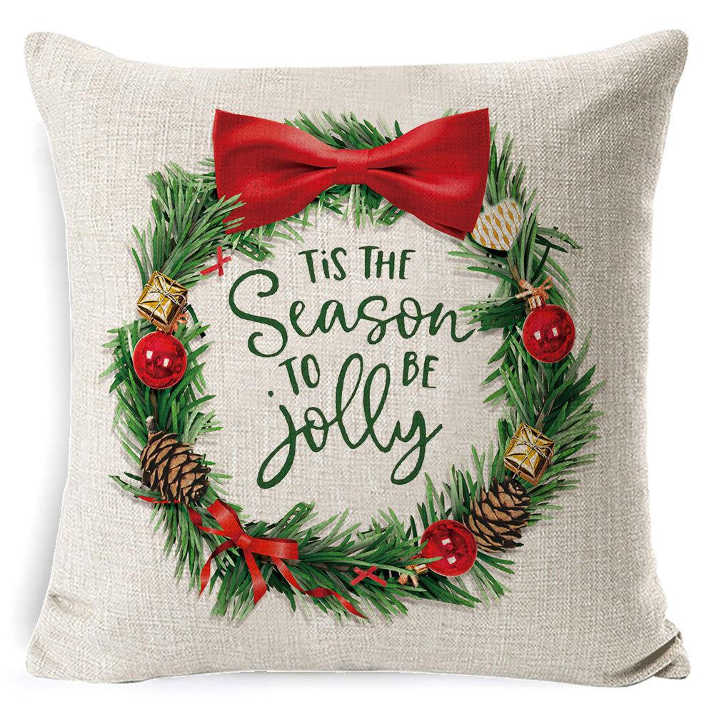 Christmas Pillow, Home Sofa, Linen Cushion Cover, Car Waist Pillow Cover, Children's Pillow Cover