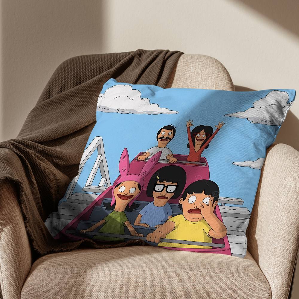 

Insomnibob Bobs Burgers Pillow Case Antidustmite Pillowcase Invisible zipper silky short plush Sofa cushion cover 30x30cm