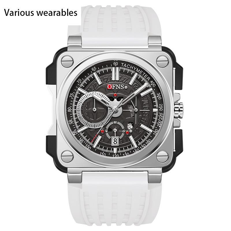 Watch Square Dial Fashion Simple Bar Nail Calendar Waterproof Men's and Women's Quartz Watch