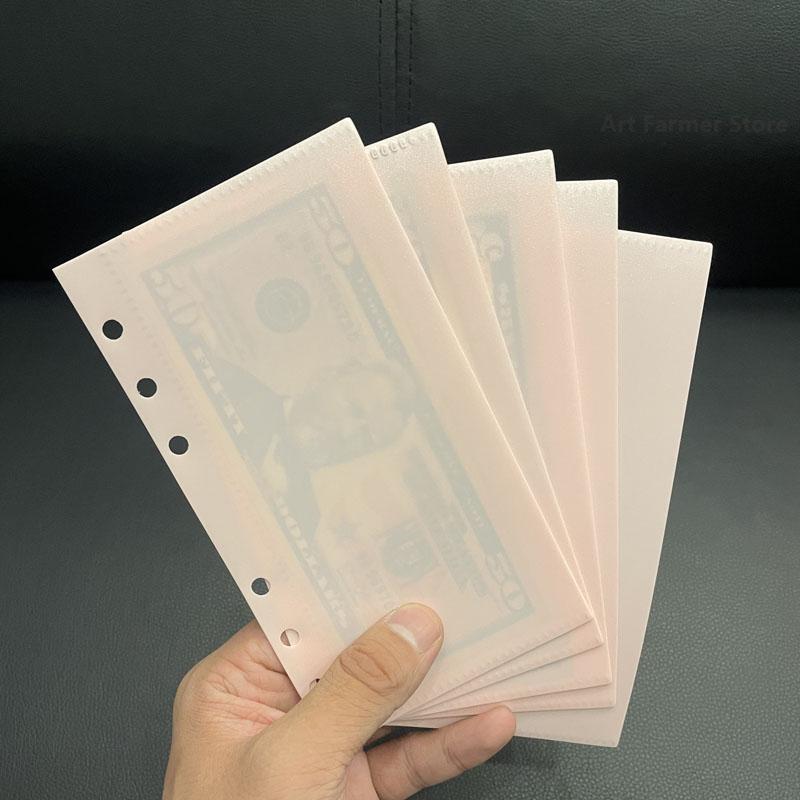 A6 A7 Binder Pockets Binder Folders for Notebook Divider Page Waterproof PVC Leaf Document Filing Bag