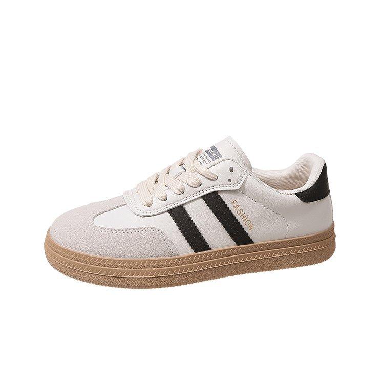 Internet celebrity flat-soled German training shoes 2025 summer new thick-soled retro lightweight board shoes women's sports and leisure white shoes