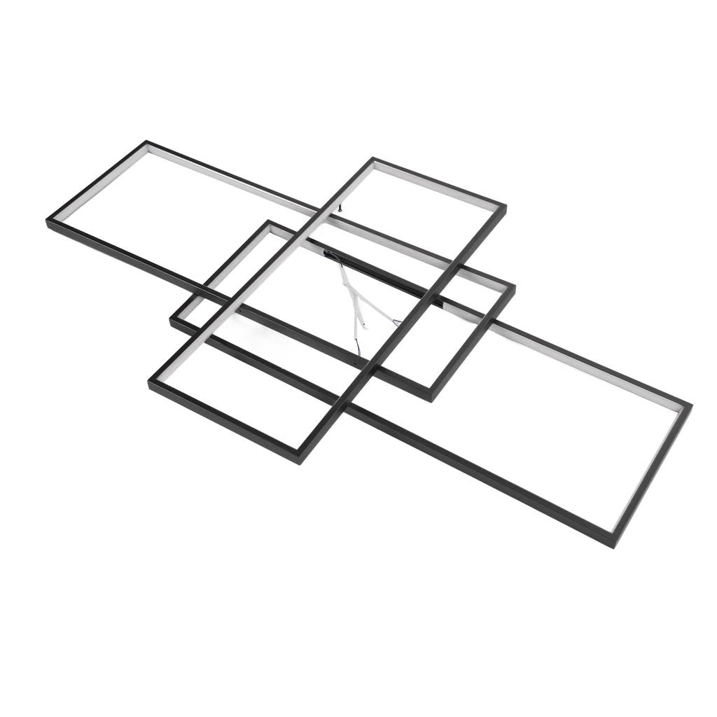 Modern LED Ceiling Light Dimmable 3 Layer Rectangular Flush Mount Lighting Fixture Ceiling Lamp with Remote for Bedroom