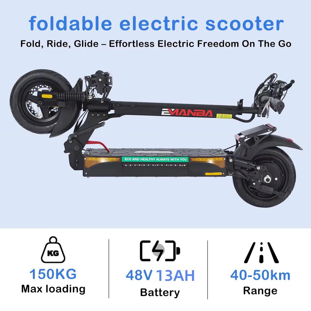 2026 NOWY Elektryczny Skuter Terenowy dla Dorosłych 1200W48V13Ah Bateria 55KM/H MAX 150kg Maksymalne Obciążenie E-Skuter Magazyn UE