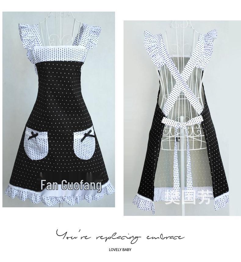 Korean Style Lace Apron - Fashionable, Oil & Stain-Proof Women's Kitchen Waist Apron