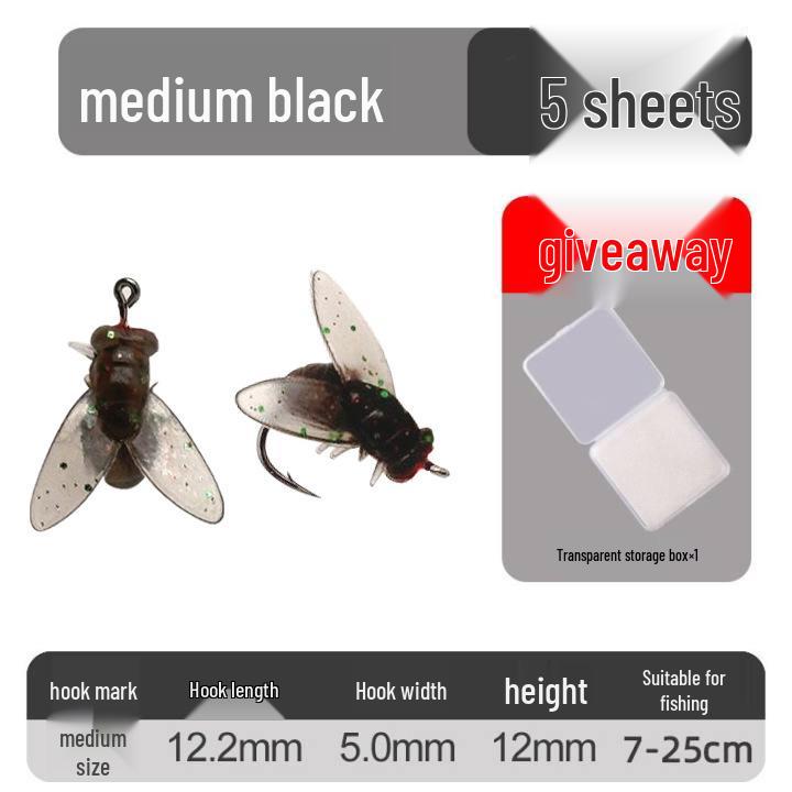 Bionischer Weichfliegenfischhaken: Künstlicher Insektenköder für Bachfischen, Weißfische und Döbel.